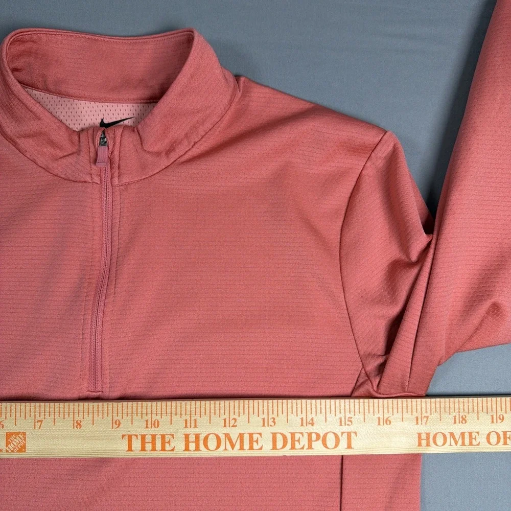 Nike CU9666-603 Womens 1/4 Zip Long‎ Sleeve UV Victory Coral Pink Shirt Small